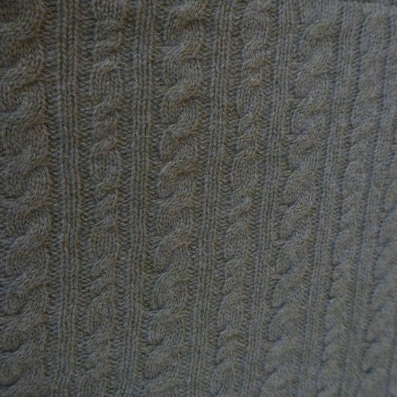 Kenar Pure Cashmere Cardigan 3D Cable Knit Green Open Front Wide Bell Sleeves M - Picture 3 of 8